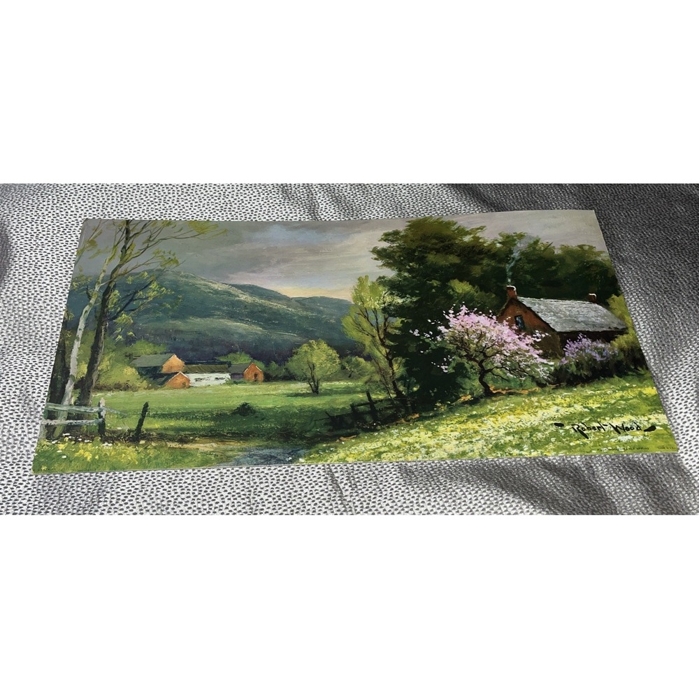 Early Spring By Robert Wood Lithograph Print On Cardboard 12" x 24" -Unframed